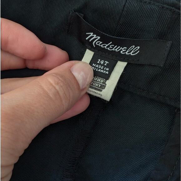 Madewell Black Slouchy Straight Mid-rise Pants in Drapey Twill, size 14 T - Picture 4 of 9